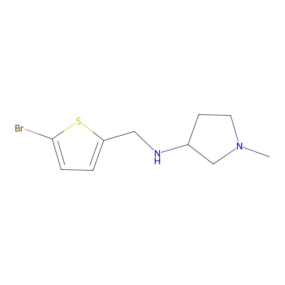 N-[(5-bromothiophen-2-yl)methyl]-1-methylpyrrolidin-3-amine molecular structure, CAS 1249915-14-7