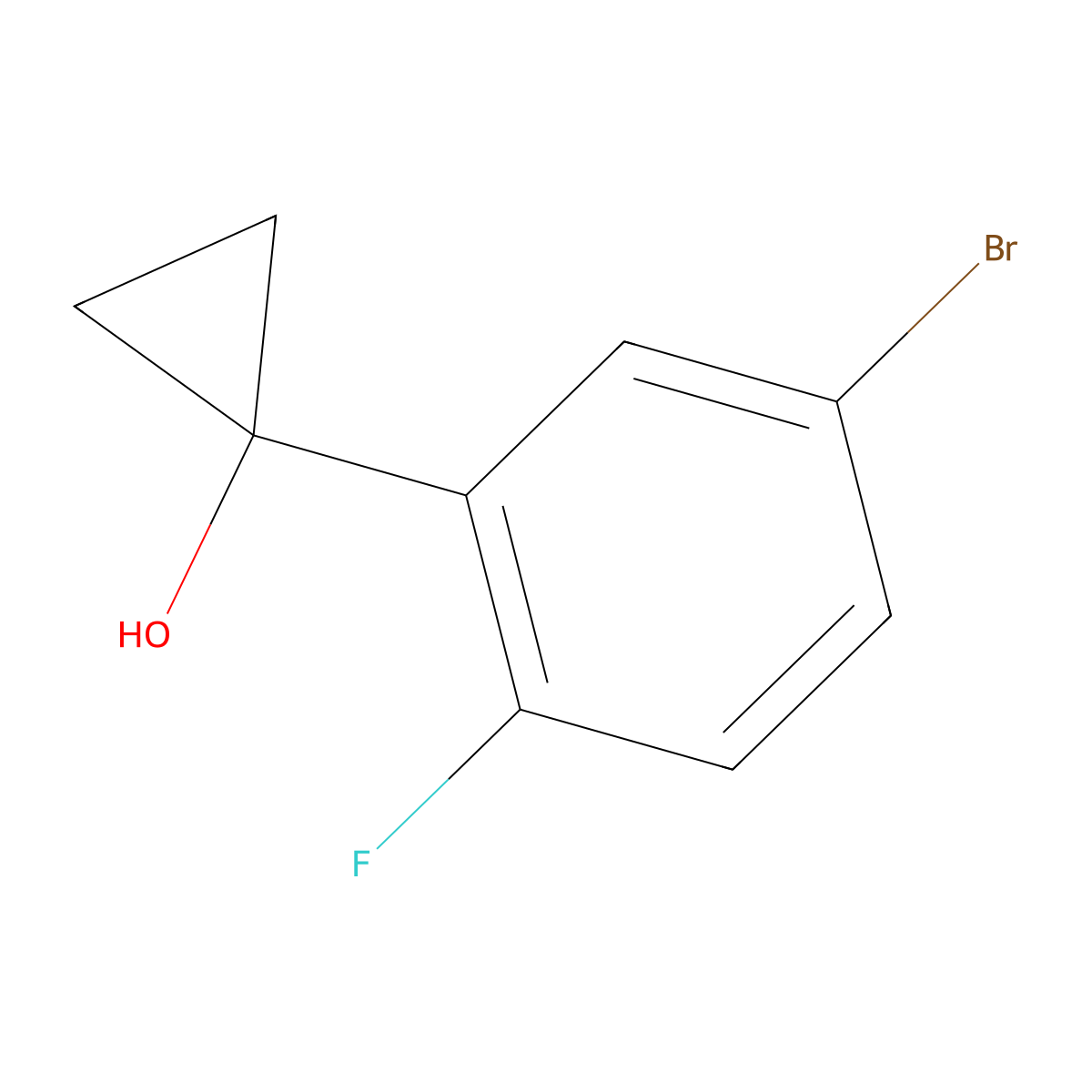 1-(5-Bromo-2-fluorophenyl)cyclopropan-1-ol molecular structure, CAS 1249915-72-7