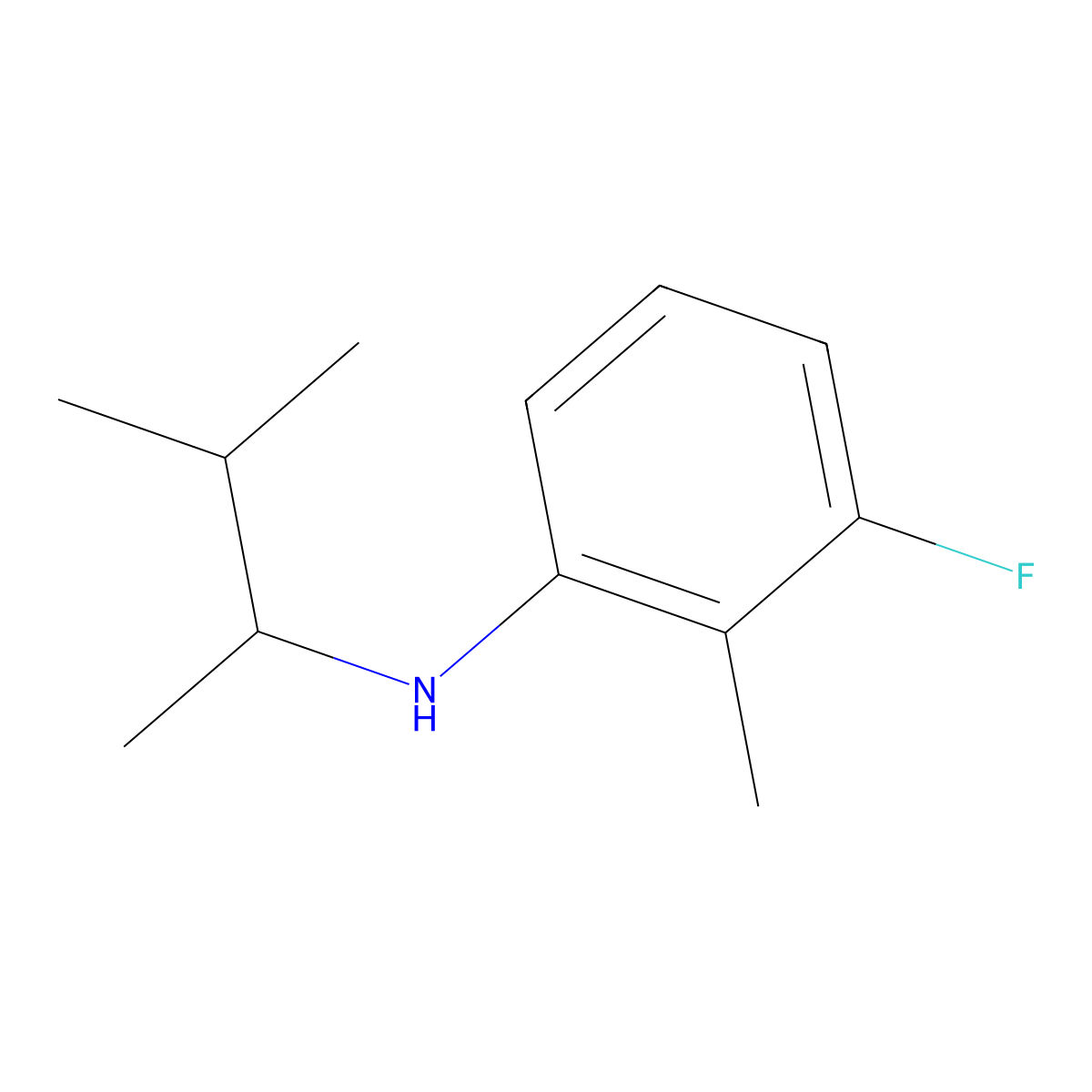 3-fluoro-2-methyl-N-(3-methylbutan-2-yl)aniline molecular structure, CAS 1249917-11-0