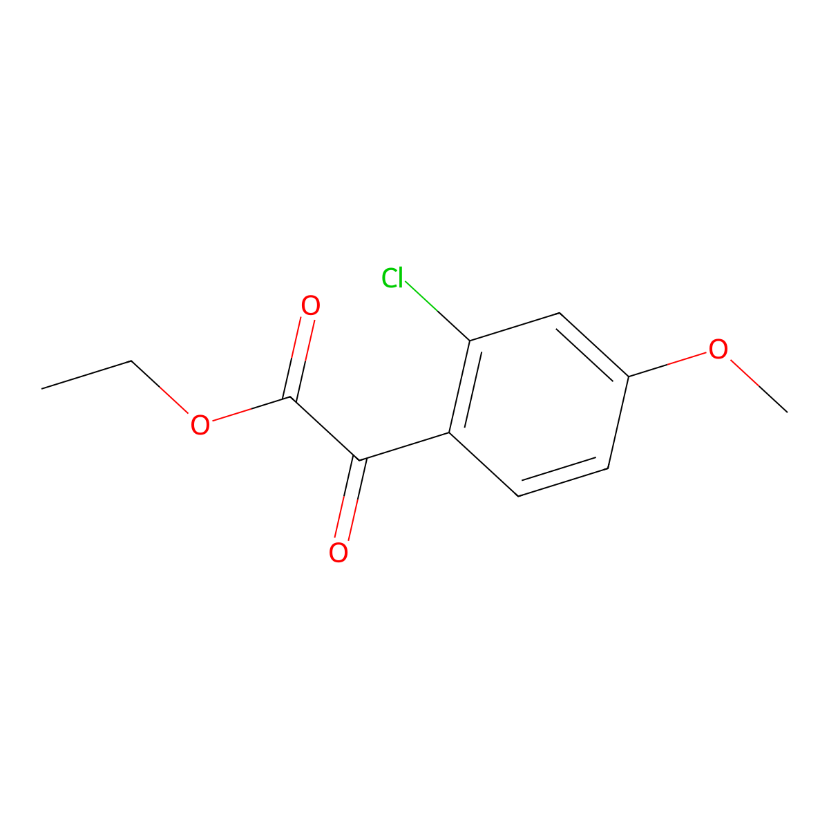Ethyl 2-(2-chloro-4-methoxyphenyl)-2-oxoacetate molecular structure, CAS 1249917-20-1
