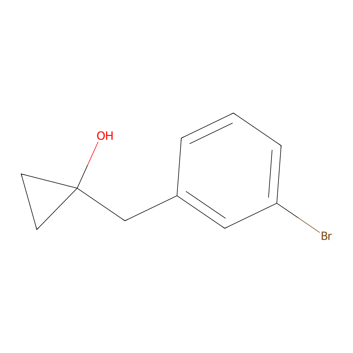 1-((3-Bromophenyl)methyl)cyclopropan-1-ol molecular structure, CAS 1249918-25-9