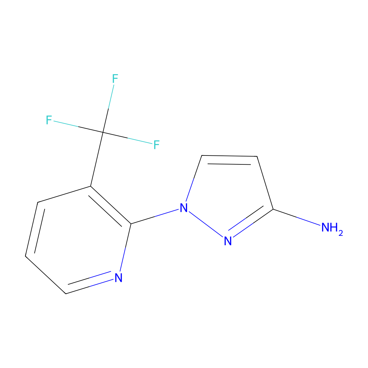 1-[3-(trifluoromethyl)pyridin-2-yl]-1H-pyrazol-3-amine molecular structure, CAS 1249919-40-1