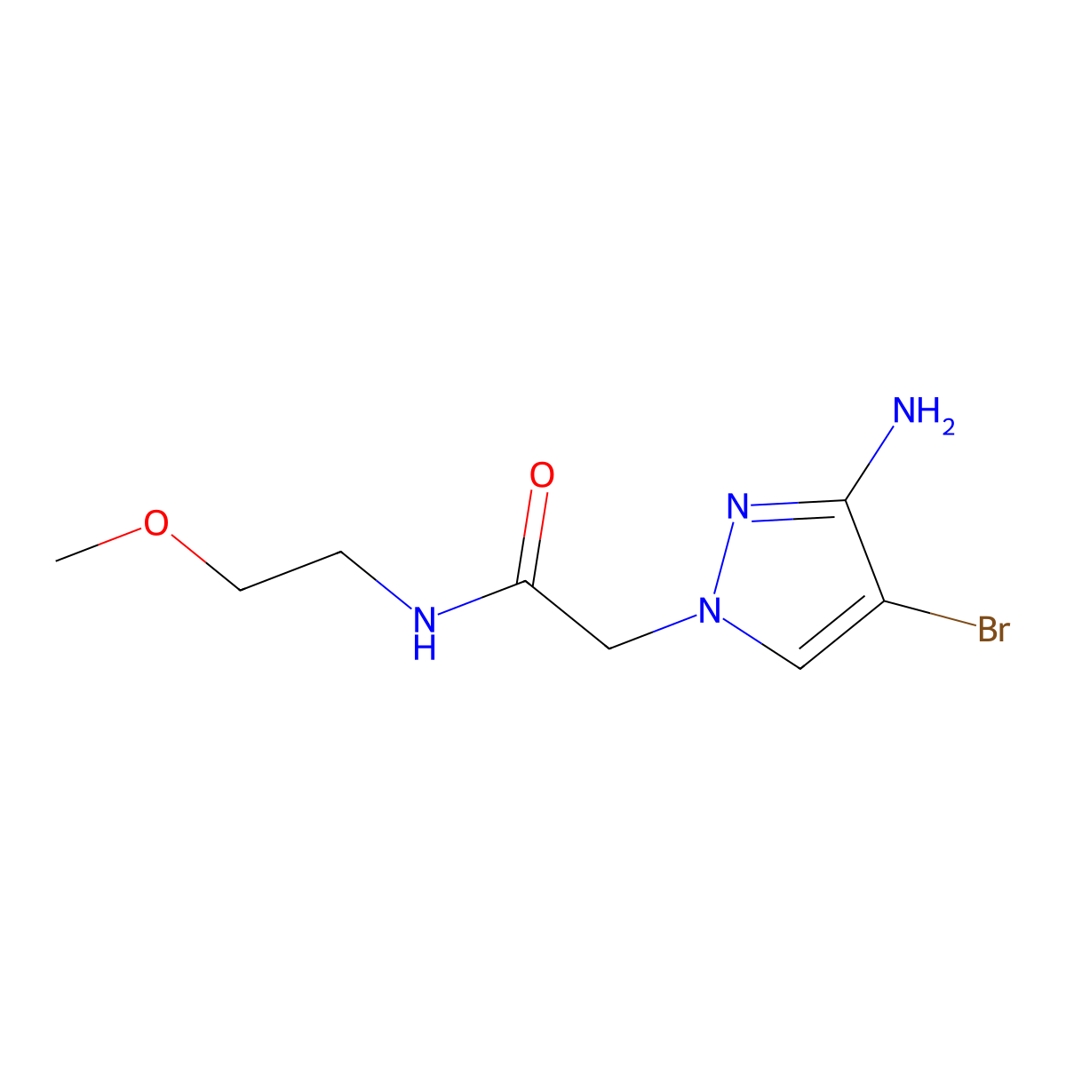 2-(3-Amino-4-bromo-1h-pyrazol-1-yl)-N-(2-methoxyethyl)acetamide molecular structure, CAS 1249920-30-6