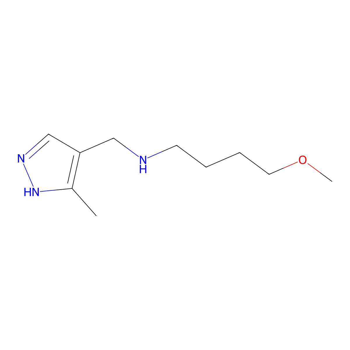 (4-Methoxybutyl)[(3-methyl-1H-pyrazol-4-yl)methyl]amine molecular structure, CAS 1249921-27-4