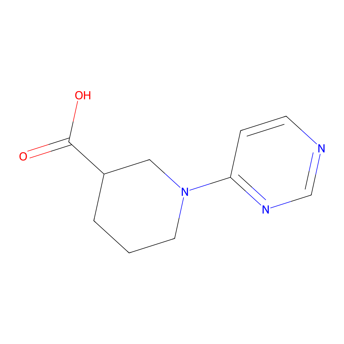 1-(Pyrimidin-4-yl)piperidine-3-carboxylic acid molecular structure, CAS 1249922-89-1