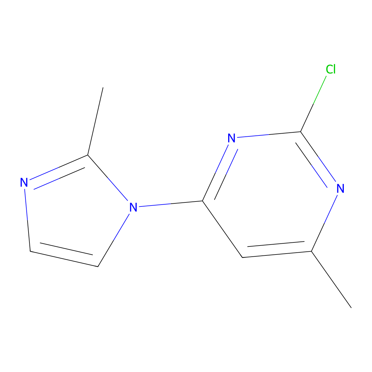 2-Chloro-4-(2-methyl-1H-imidazol-1-yl)-6-methylpyrimidine molecular structure, CAS 1249922-98-2