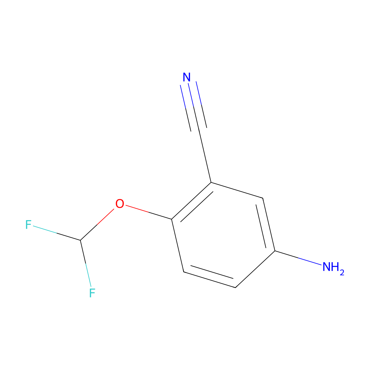 5-Amino-2-(difluoromethoxy)benzonitrile molecular structure, CAS 1249925-18-5