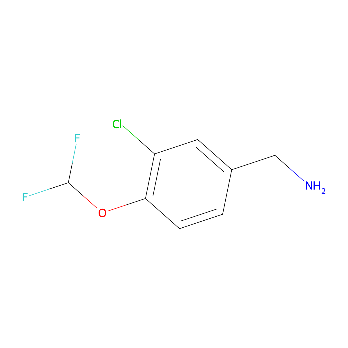 (3-Chloro-4-(difluoromethoxy)phenyl)methanamine molecular structure, CAS 1249925-84-5