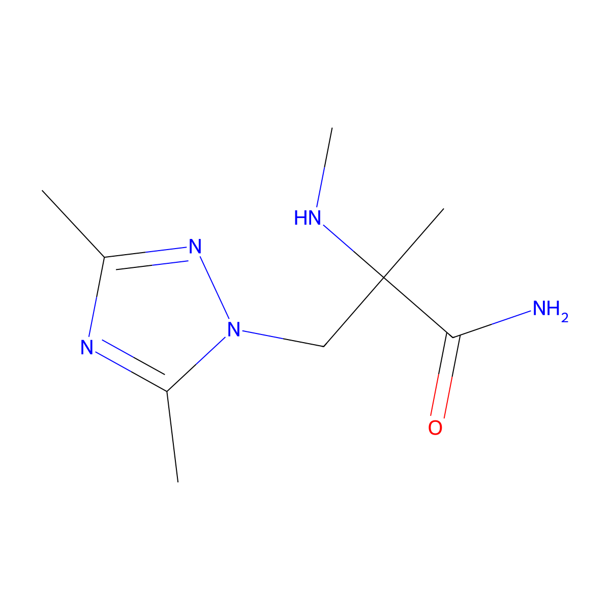 3-(3,5-Dimethyl-1h-1,2,4-triazol-1-yl)-2-methyl-2-(methylamino)propanamide molecular structure, CAS 1249926-12-2