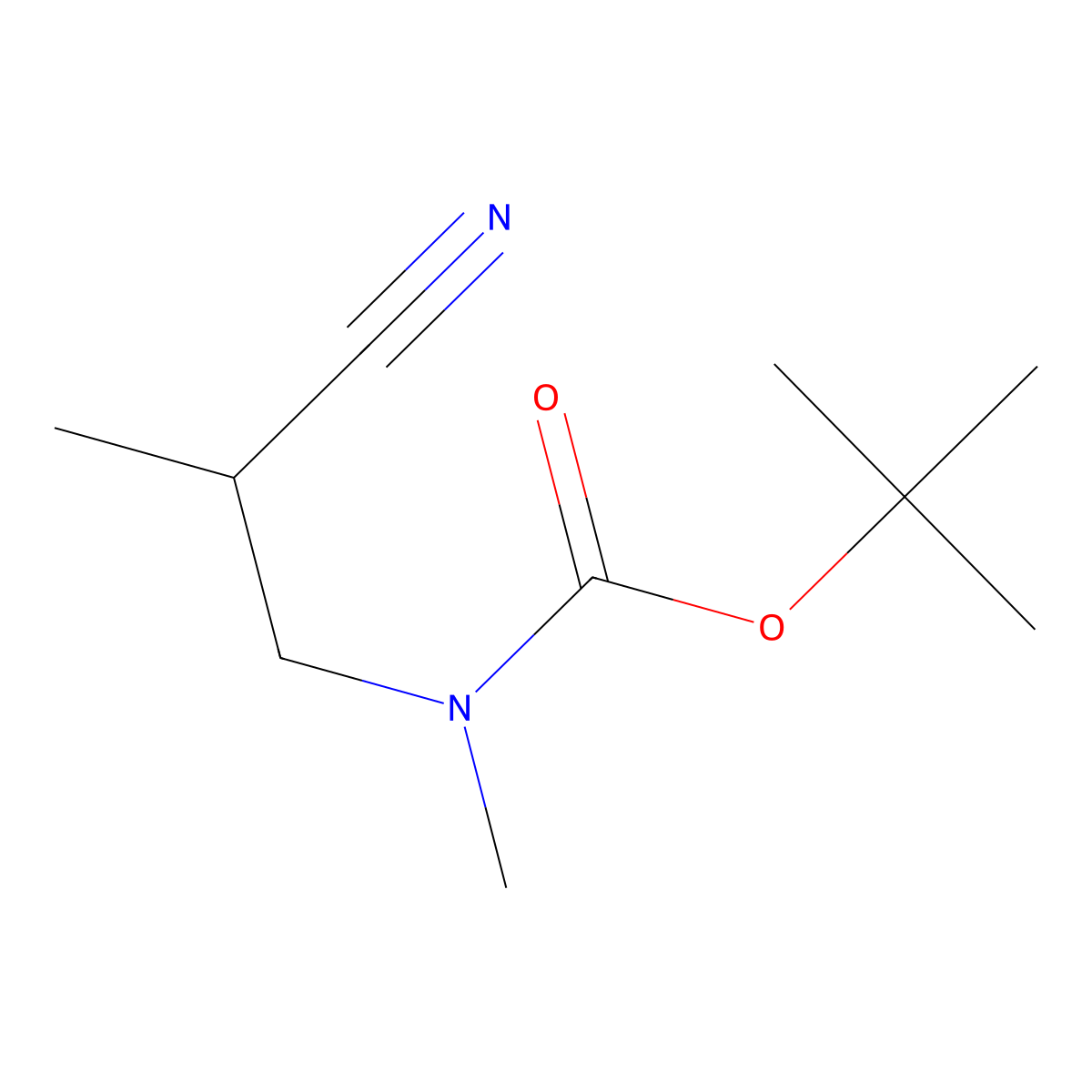 tert-butyl N-(2-cyano-2-methylethyl)-N-methylcarbamate molecular structure, CAS 1249926-82-6