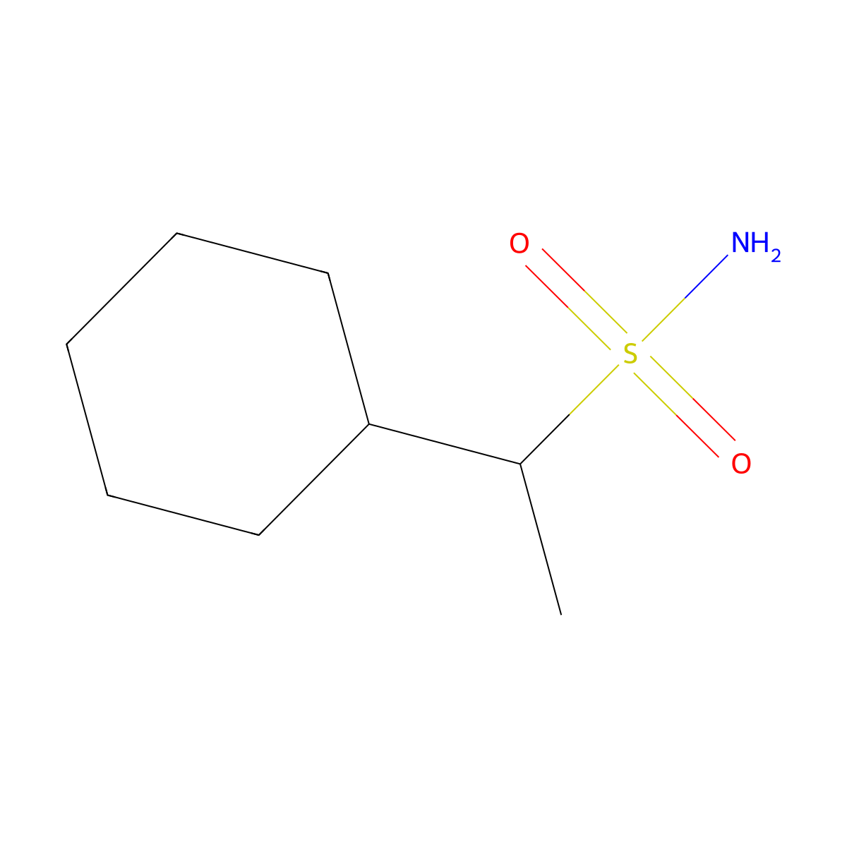 1-Cyclohexylethane-1-sulfonamide molecular structure, CAS 1249928-80-0