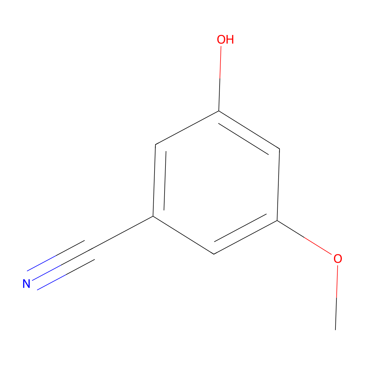 3-Hydroxy-5-methoxybenzonitrile molecular structure, CAS 124993-53-9