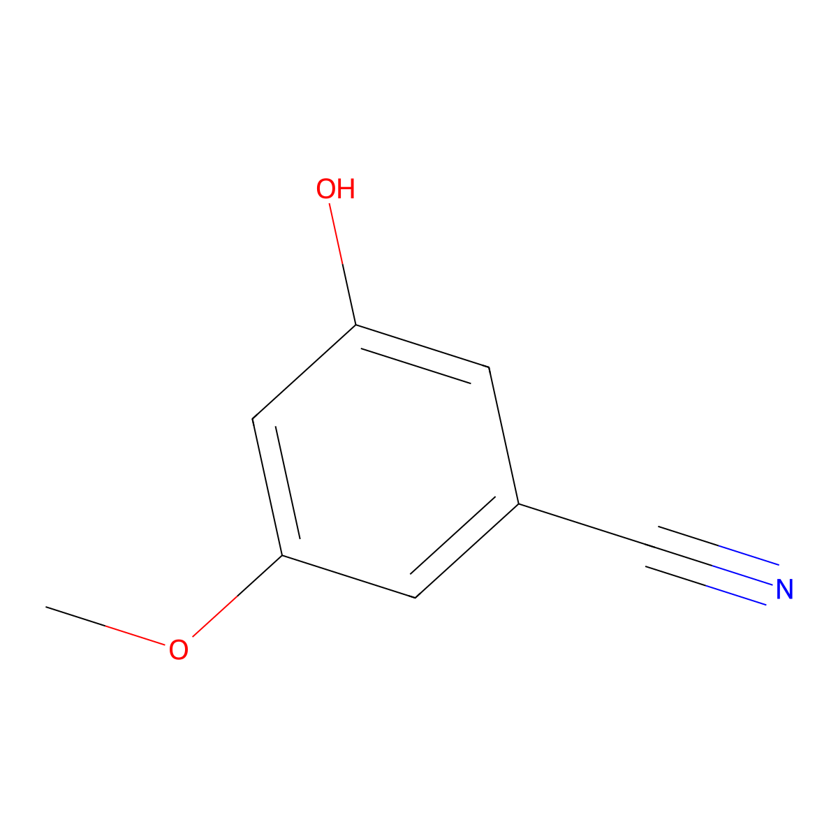 3-Hydroxy-5-methoxybenzonitrile molecular structure, CAS 124993-53-9