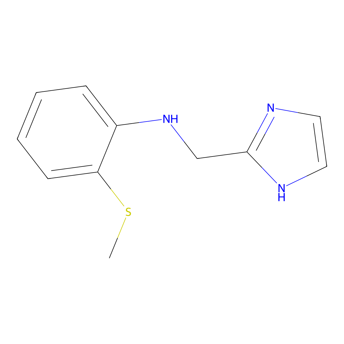 N-[(1H-imidazol-2-yl)methyl]-2-(methylsulfanyl)aniline molecular structure, CAS 1249930-12-8
