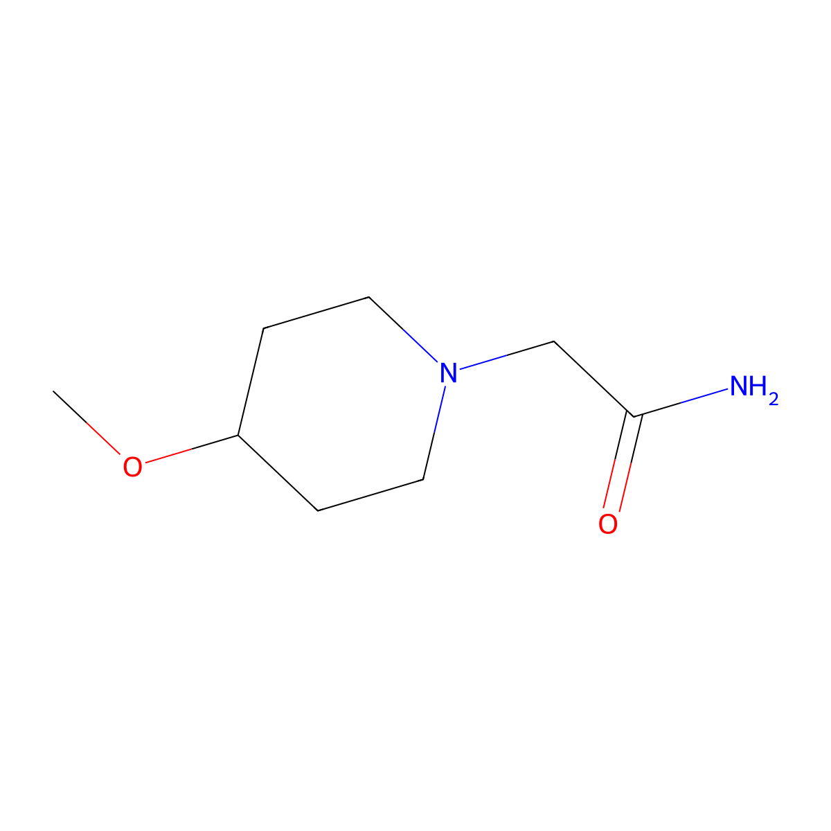 2-(4-Methoxypiperidin-1-yl)acetamide molecular structure, CAS 1249930-89-9