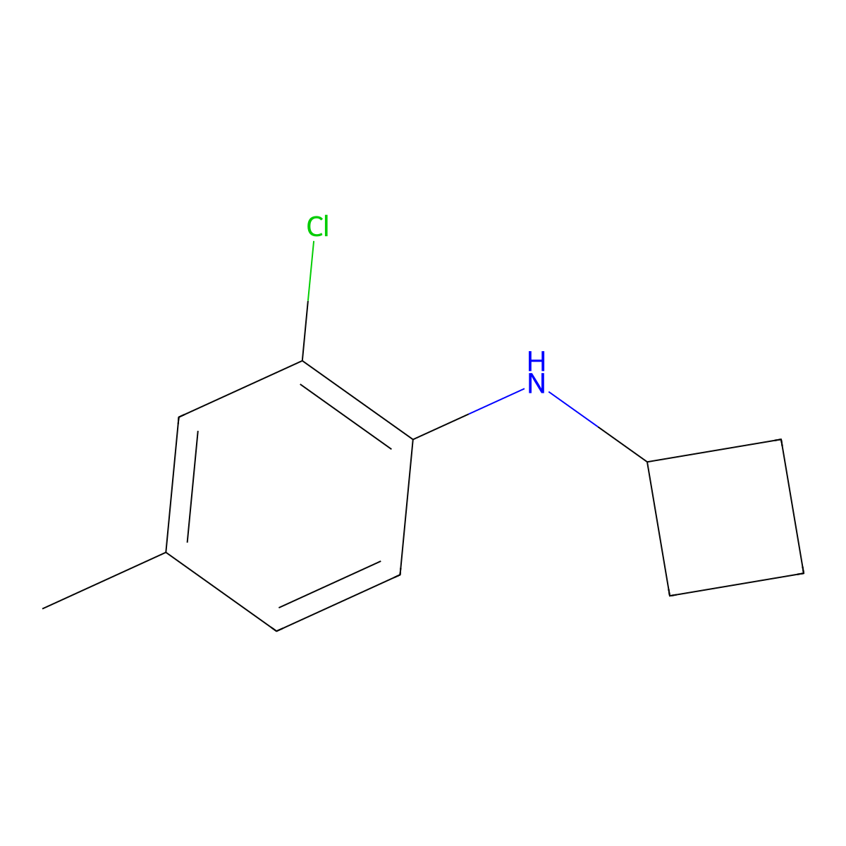 2-chloro-N-cyclobutyl-4-methylaniline molecular structure, CAS 1249931-46-1