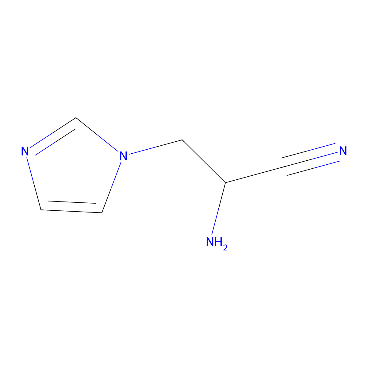 2-amino-3-(1H-imidazol-1-yl)propanenitrile molecular structure, CAS 1249932-18-0