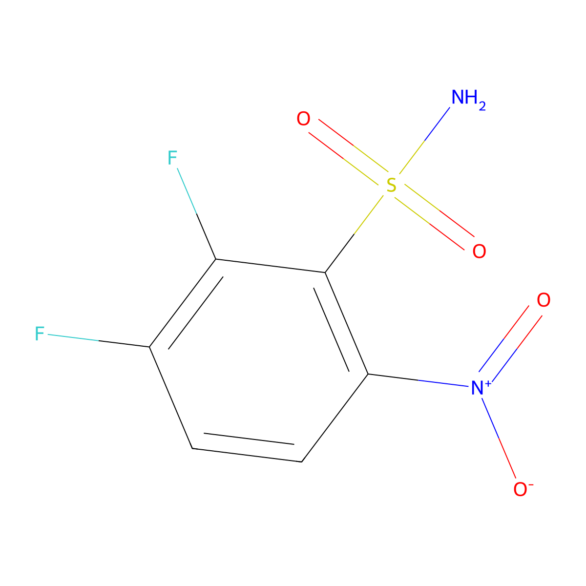 2,3-Difluoro-6-nitrobenzenesulfonamide molecular structure, CAS 1249934-07-3