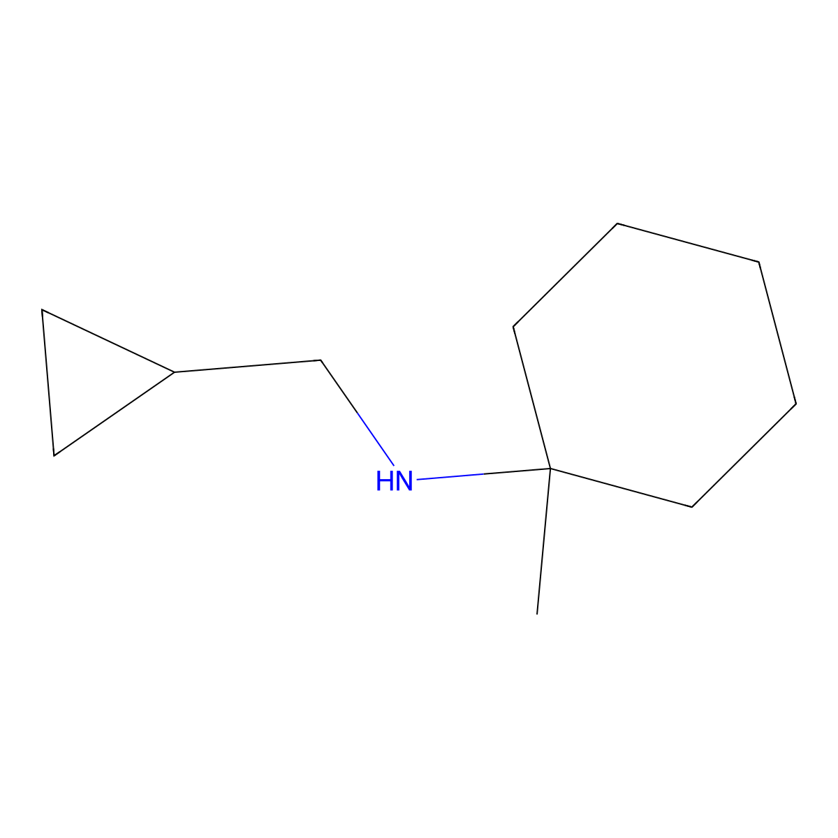 N-(cyclopropylmethyl)-1-methylcyclohexan-1-amine molecular structure, CAS 1249934-53-9