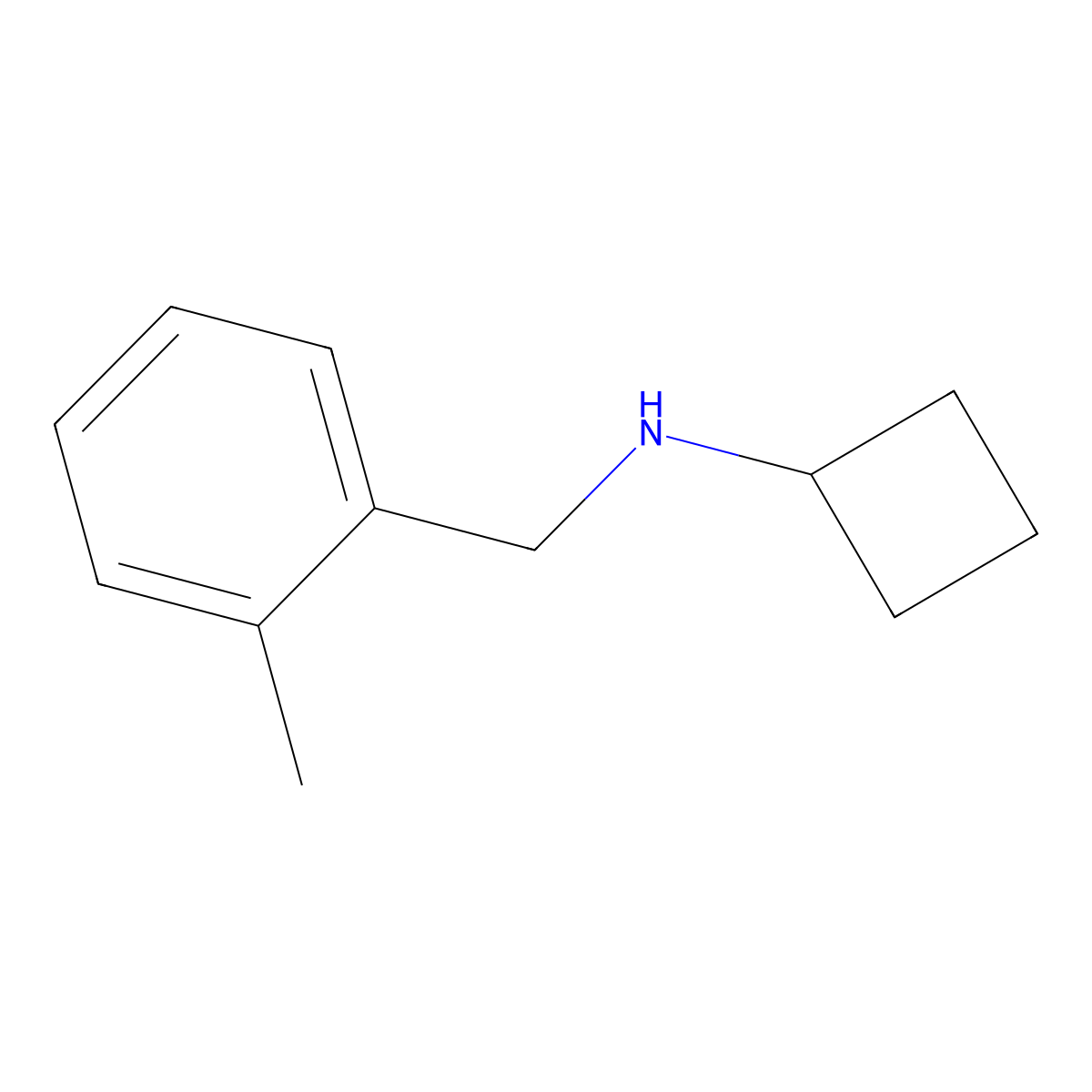 N-[(2-methylphenyl)methyl]cyclobutanamine molecular structure, CAS 1249938-20-2