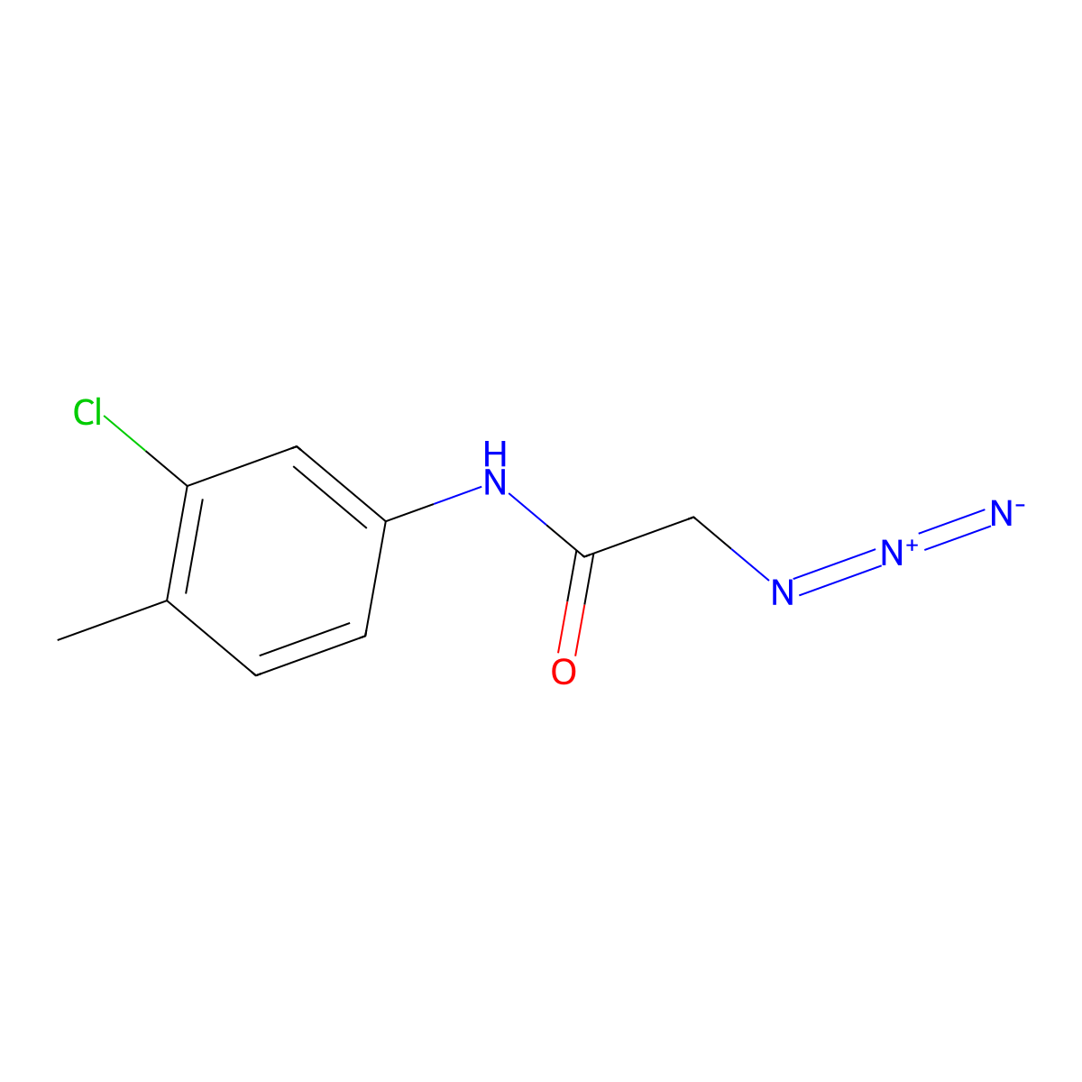 2-azido-N-(3-chloro-4-methylphenyl)acetamide molecular structure, CAS 1249939-16-9
