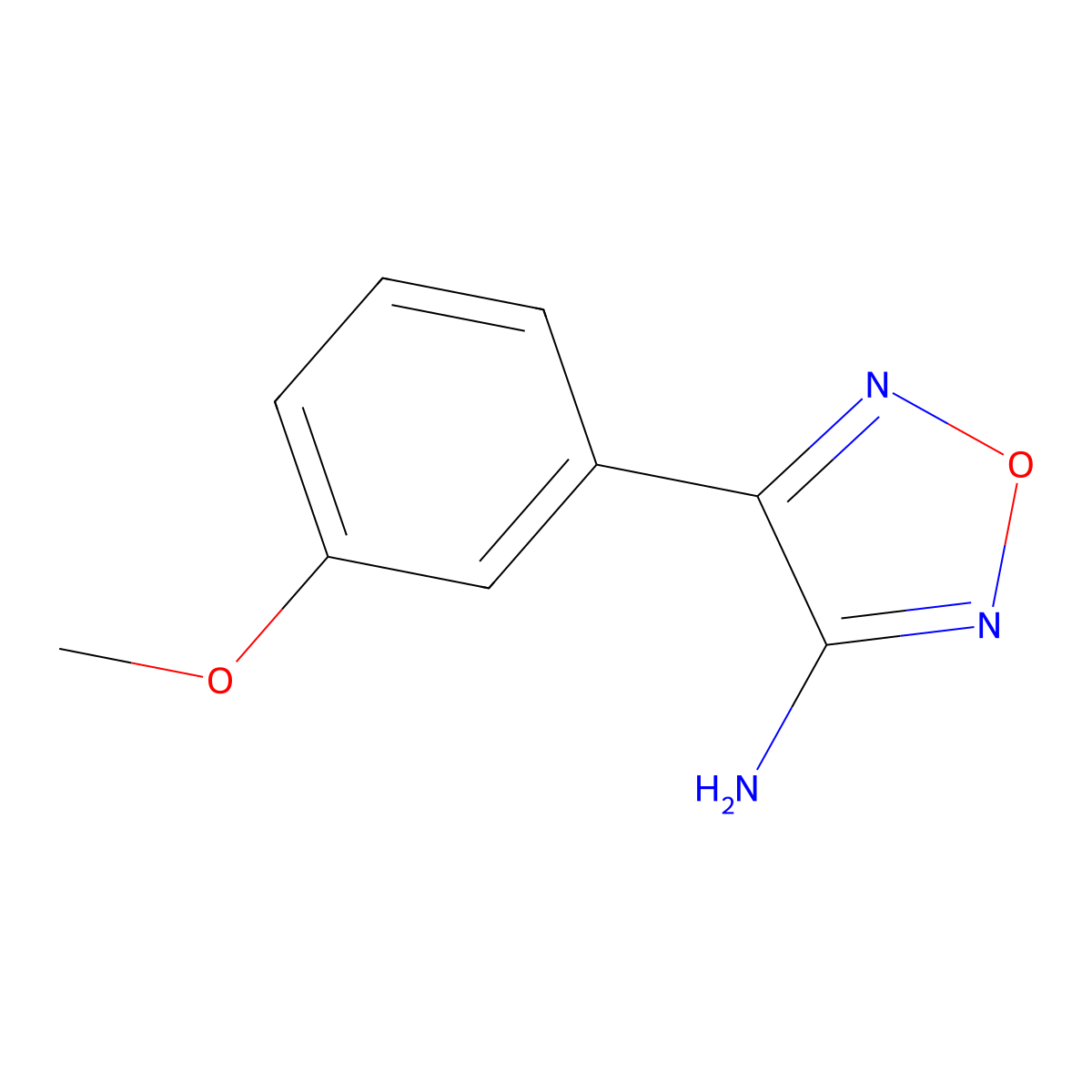 4-(3-Methoxyphenyl)-1,2,5-oxadiazol-3-amine molecular structure, CAS 1249939-19-2