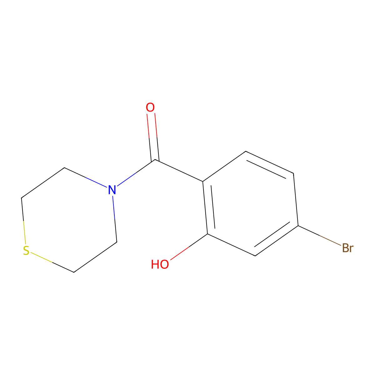 (4-Bromo-2-hydroxyphenyl)(thiomorpholino)methanone molecular structure, CAS 1249939-74-9