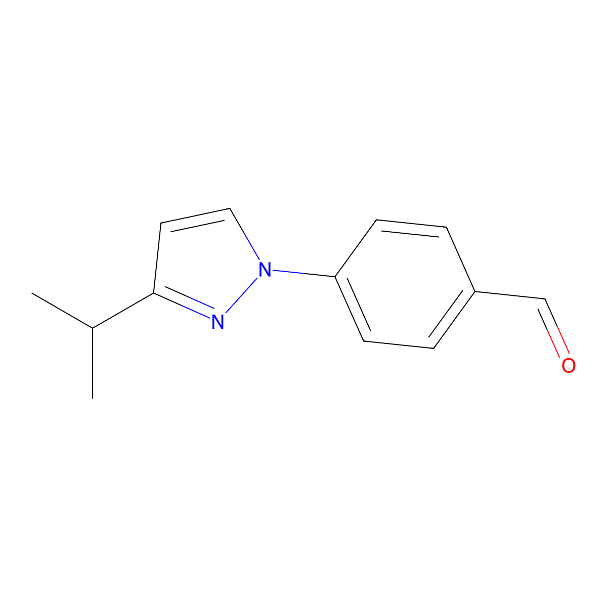 4-(3-(propan-2-yl)-1H-pyrazol-1-yl)benzaldehyde molecular structure, CAS 1249939-76-1