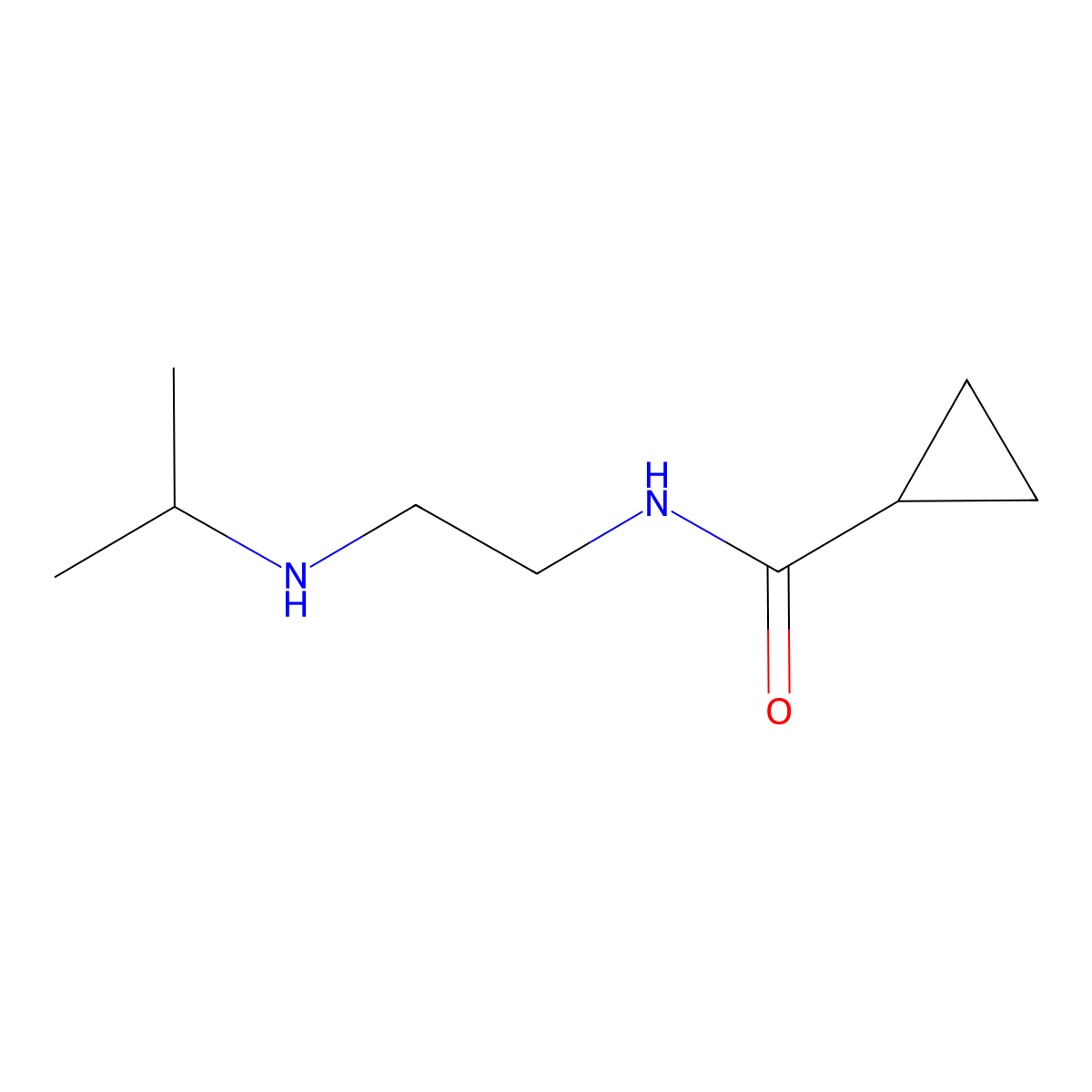 N-{2-[(propan-2-yl)amino]ethyl}cyclopropanecarboxamide molecular structure, CAS 1249940-27-9