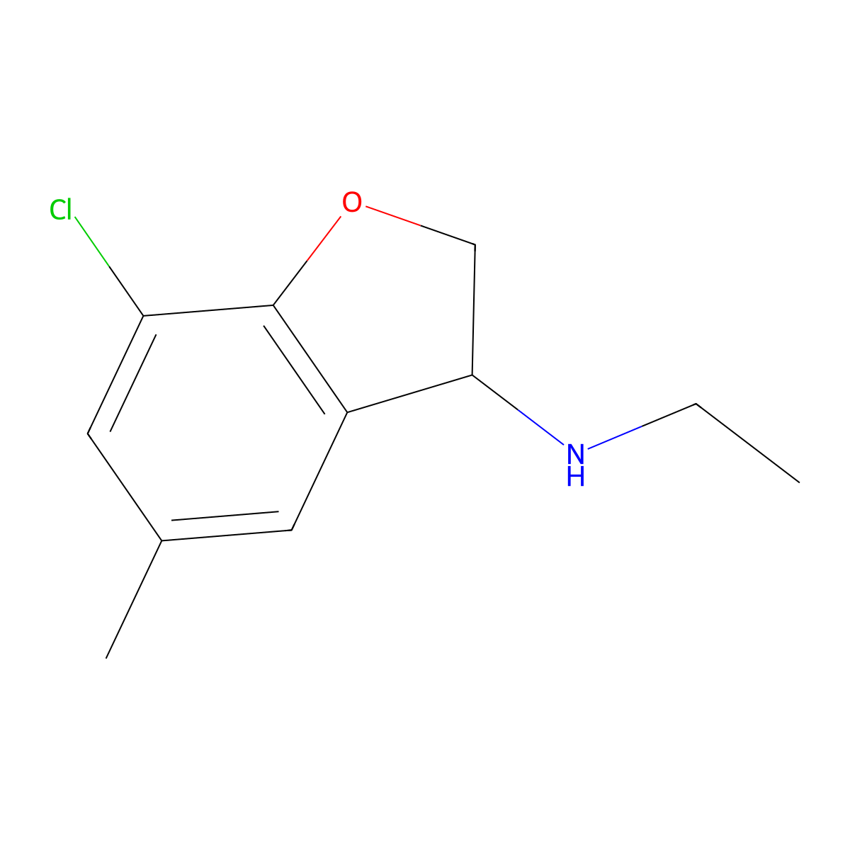7-chloro-N-ethyl-5-methyl-2,3-dihydro-1-benzofuran-3-amine molecular structure, CAS 1249942-61-7