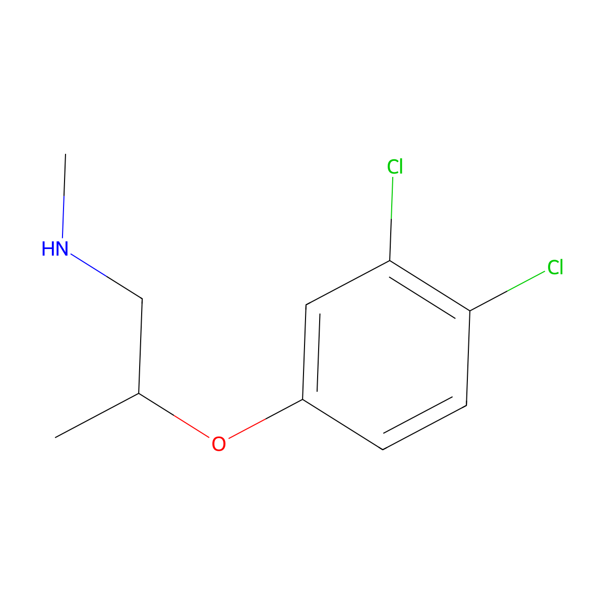 [2-(3,4-Dichlorophenoxy)propyl](methyl)amine molecular structure, CAS 1249946-63-1