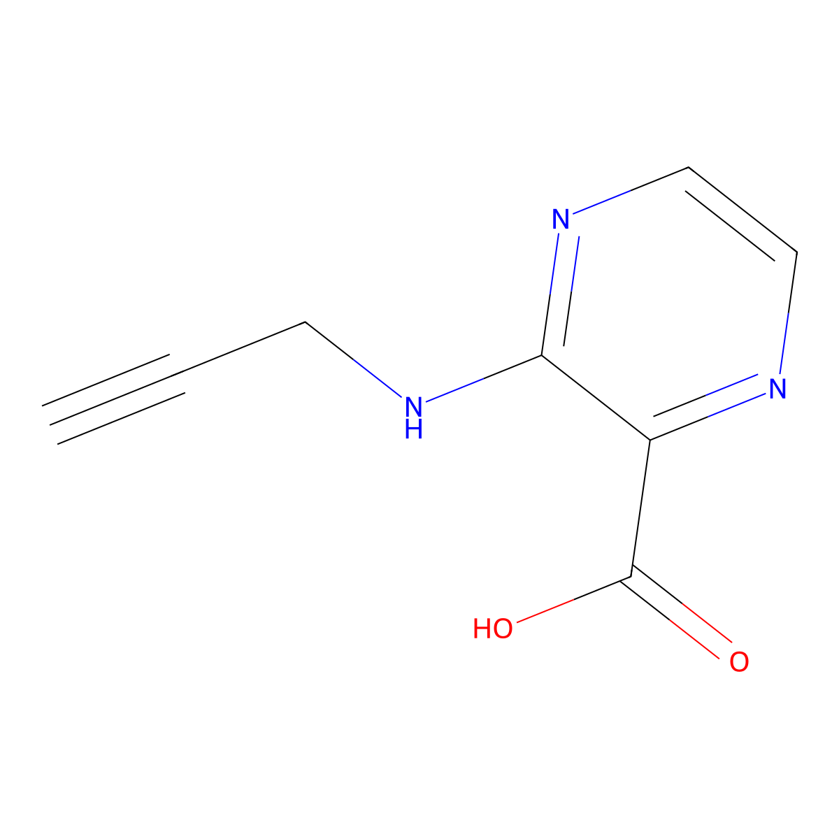 3-(Prop-2-yn-1-ylamino)pyrazine-2-carboxylic acid molecular structure, CAS 1249947-85-0