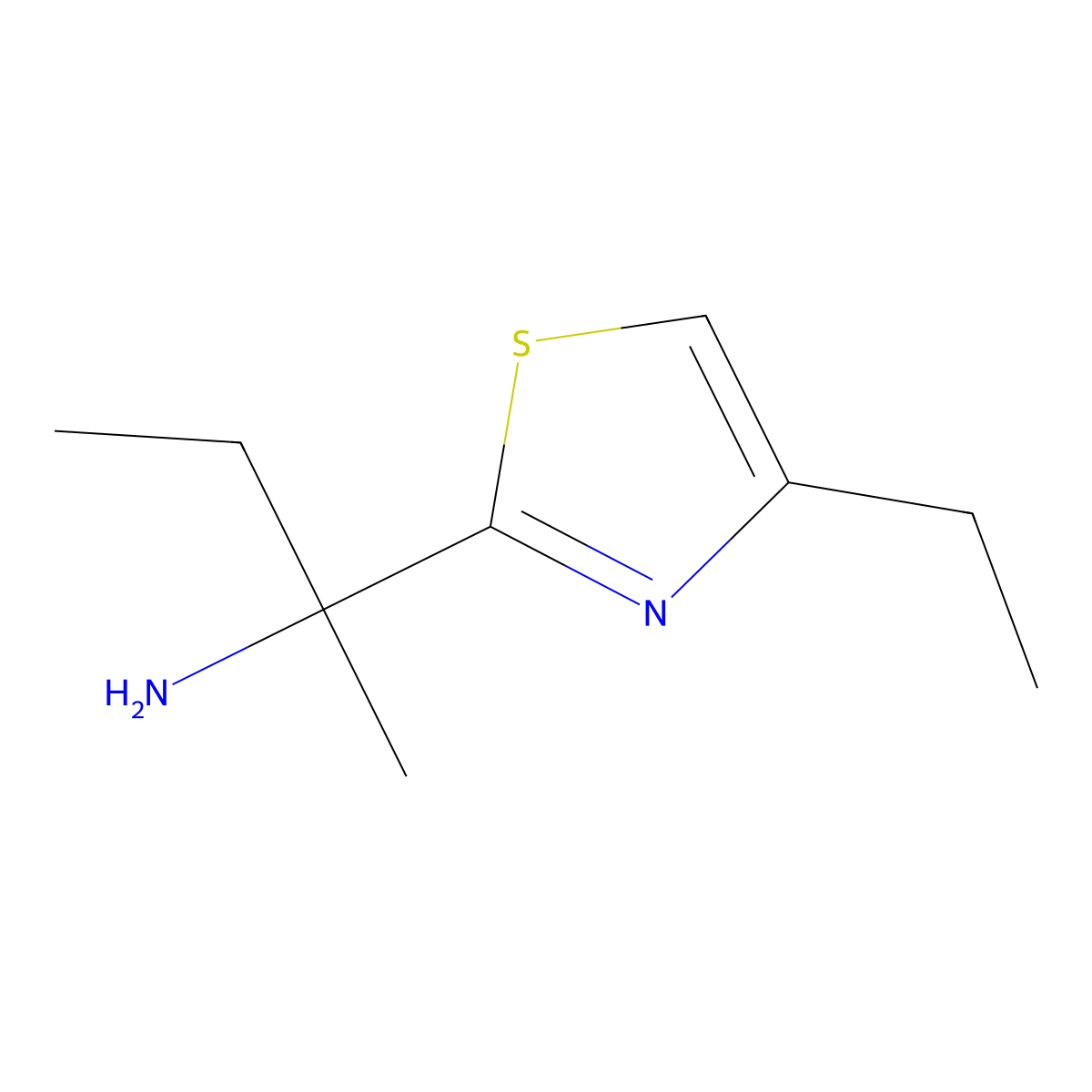 2-(4-Ethyl-1,3-thiazol-2-yl)butan-2-amine molecular structure, CAS 1249949-91-4