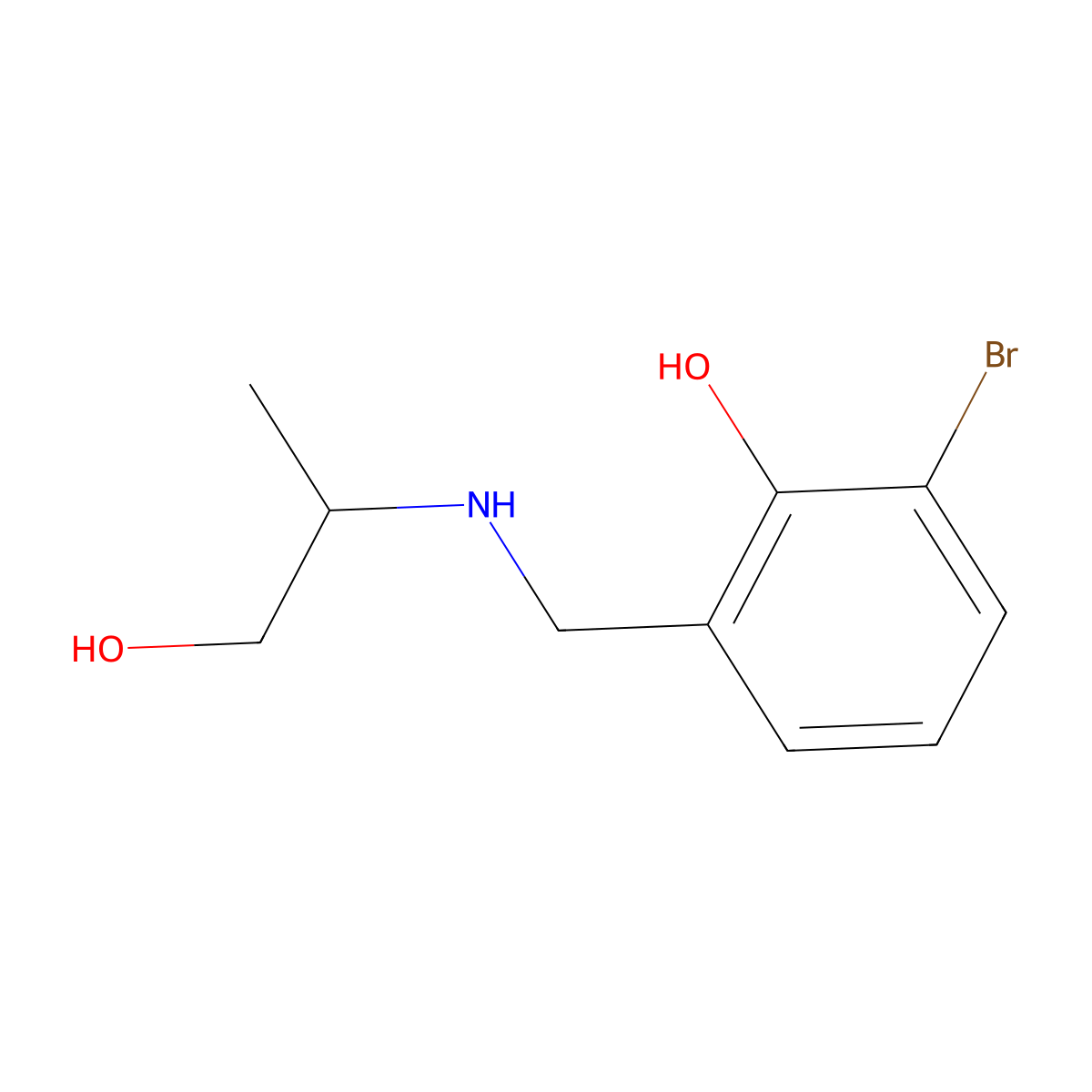 2-Bromo-6-{[(1-hydroxypropan-2-yl)amino]methyl}phenol molecular structure, CAS 1249949-94-7