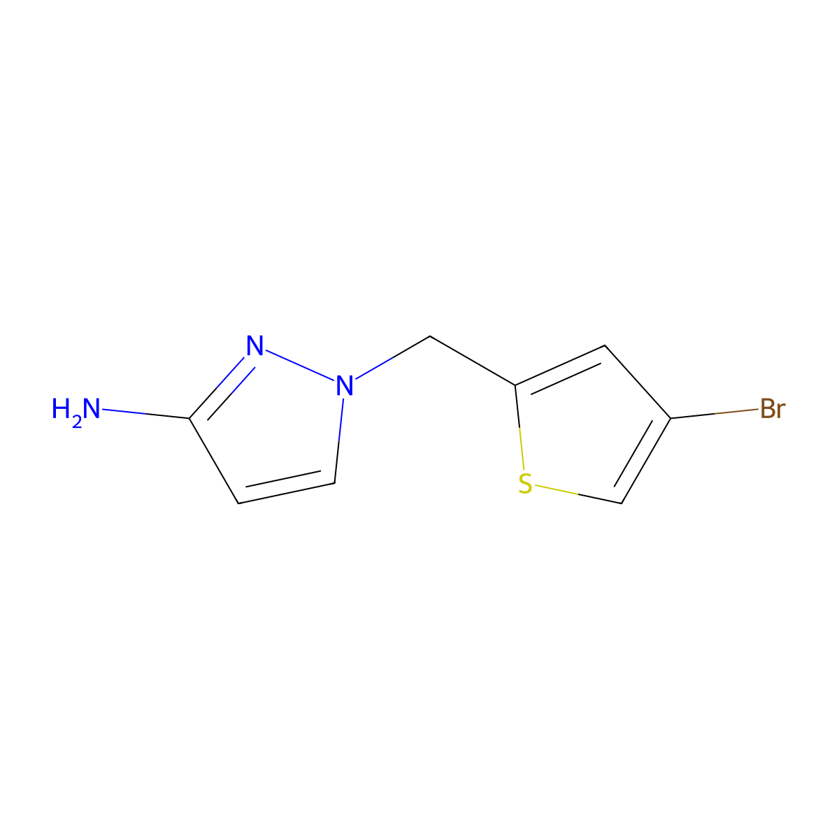 1-[(4-Bromothiophen-2-YL)methyl]-1H-pyrazol-3-amine molecular structure, CAS 1249951-34-5