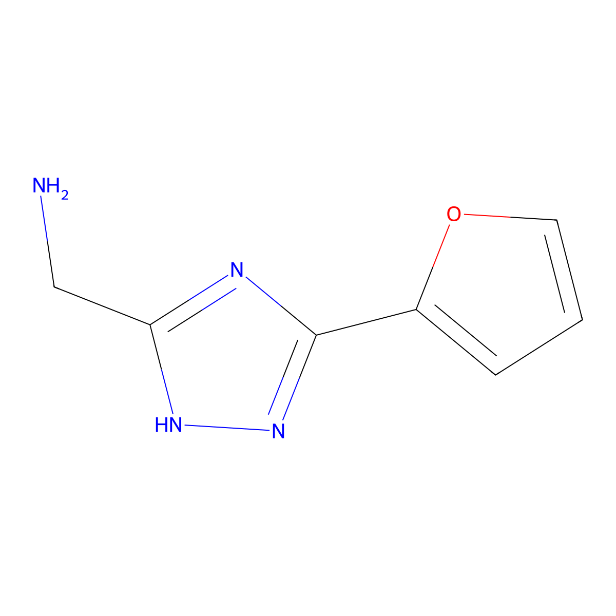 (3-(2-furyl)-1H-1,2,4-triazol-5-yl)methylamine molecular structure, CAS 1249951-63-0