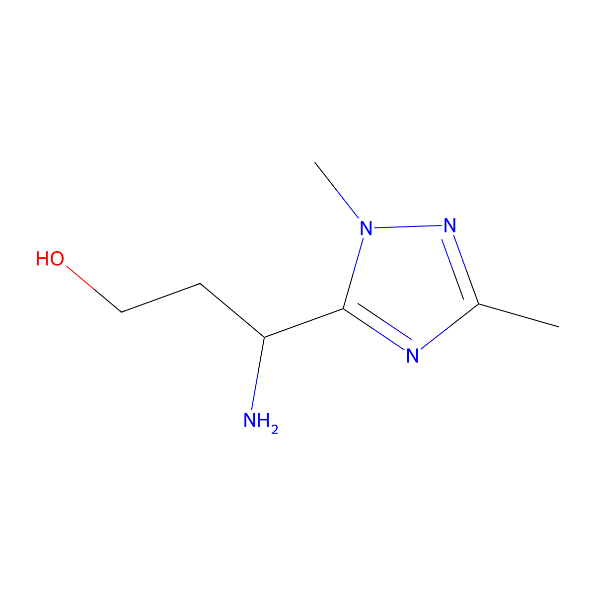 3-Amino-3-(1,3-dimethyl-1h-1,2,4-triazol-5-yl)propan-1-ol molecular structure, CAS 1249954-14-0