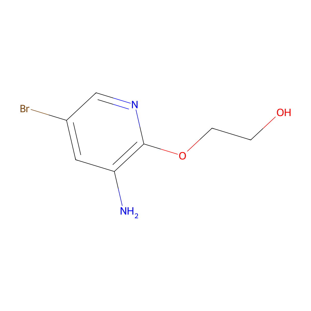 2-[(3-Amino-5-bromopyridin-2-yl)oxy]ethan-1-ol molecular structure, CAS 1249955-14-3