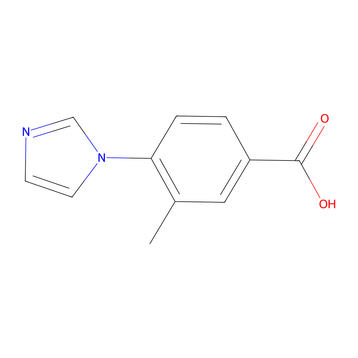 4-(1H-imidazol-1-yl)-3-methylbenzoic acid molecular structure, CAS 1249957-31-0