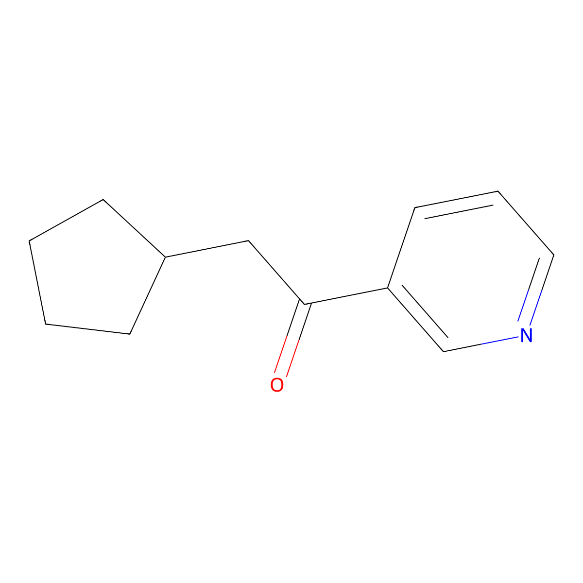 2-Cyclopentyl-1-(pyridin-3-yl)ethan-1-one molecular structure, CAS 1249958-17-5