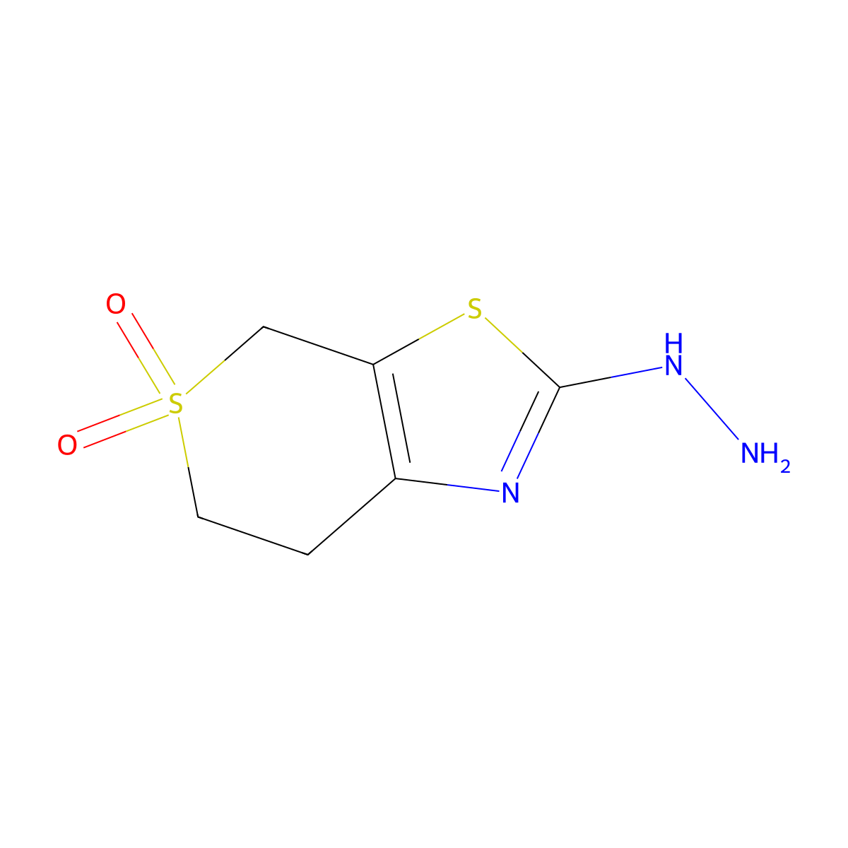 2-Hydrazinyl-4H,6H,7H-5lambda6-thiopyrano[4,3-d][1,3]thiazole-5,5-dione molecular structure, CAS 1249961-90-7