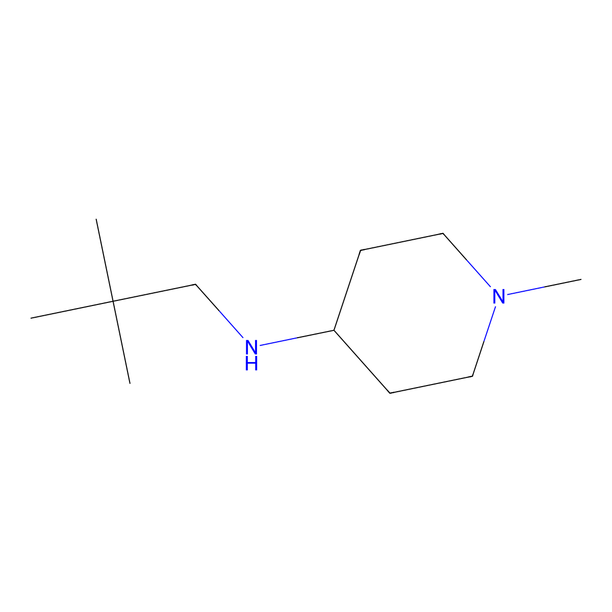 N-(2,2-dimethylpropyl)-1-methylpiperidin-4-amine molecular structure, CAS 1249963-19-6