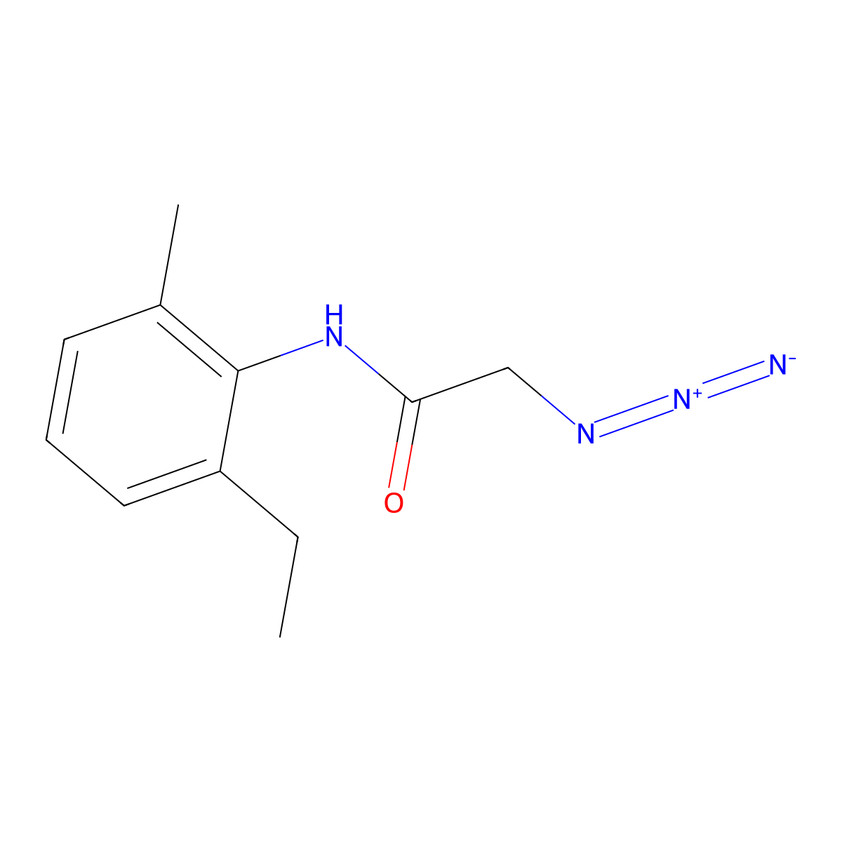 2-azido-N-(2-ethyl-6-methylphenyl)acetamide molecular structure, CAS 1249964-01-9