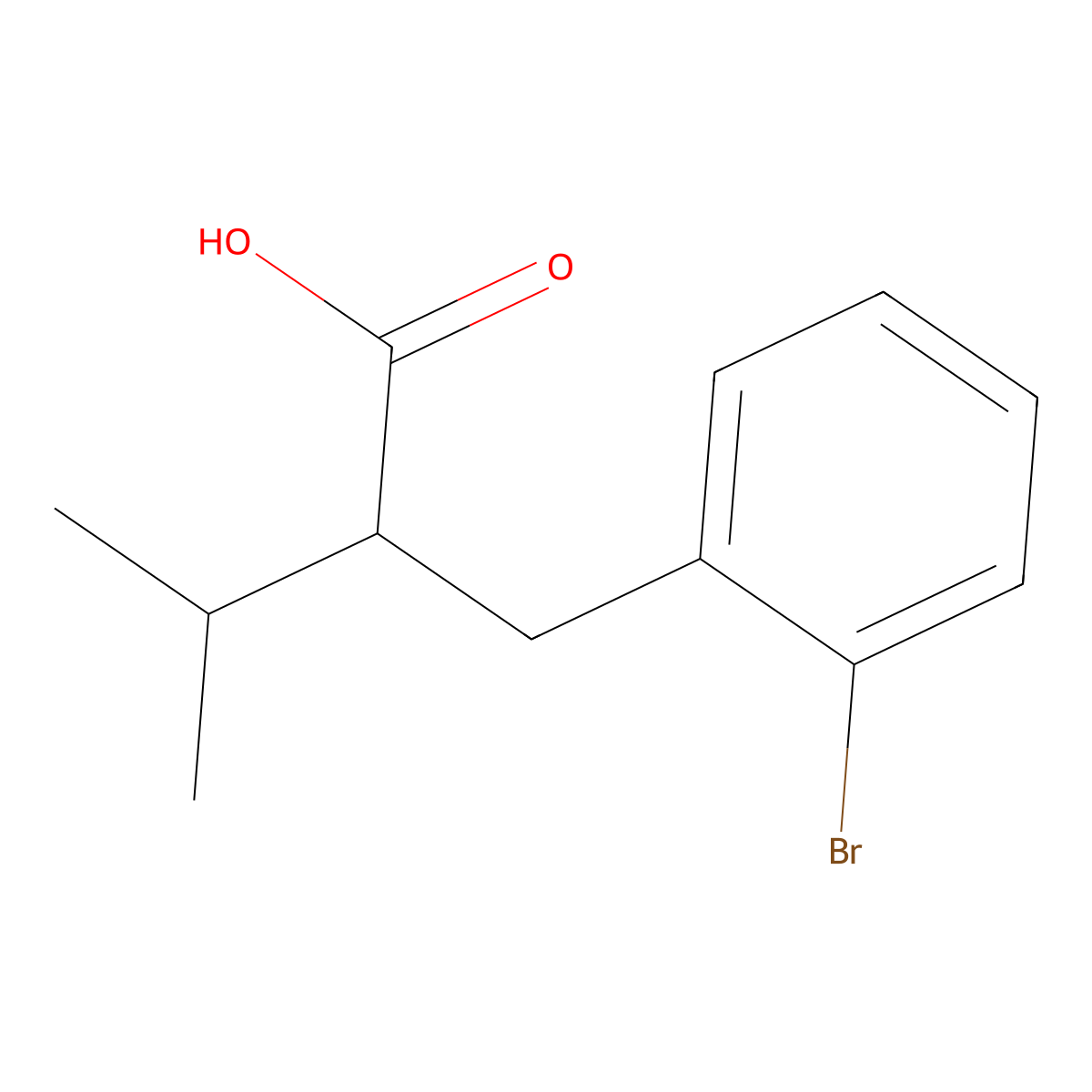 2-[(2-Bromophenyl)methyl]-3-methylbutanoic acid molecular structure, CAS 1249965-21-6