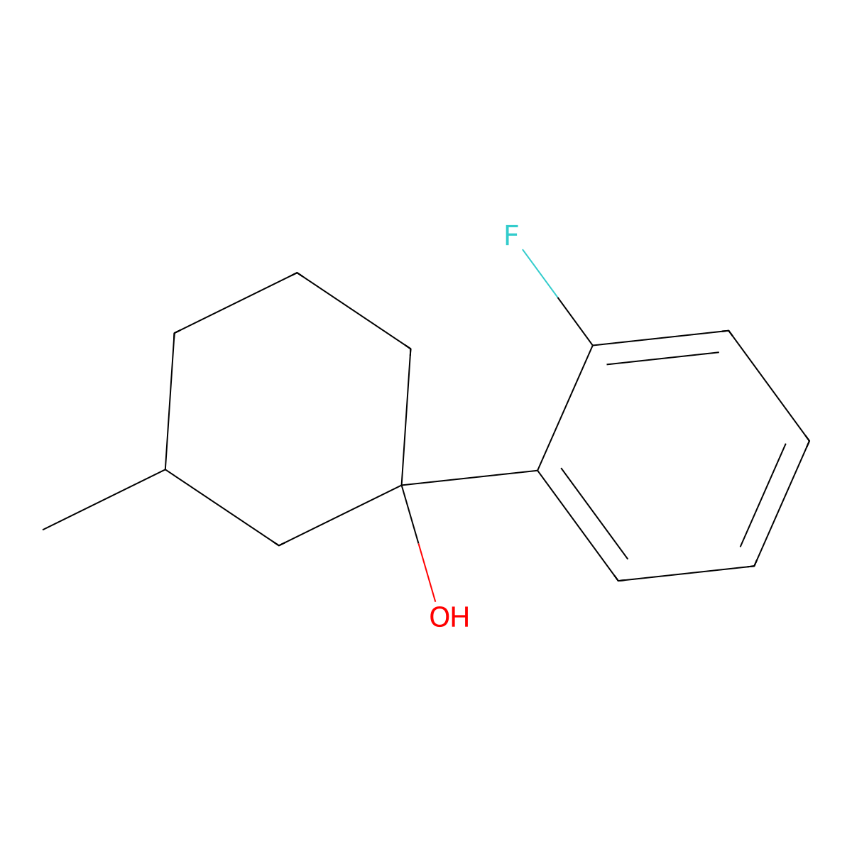 1-(2-Fluorophenyl)-3-methylcyclohexan-1-ol molecular structure, CAS 1249968-41-9
