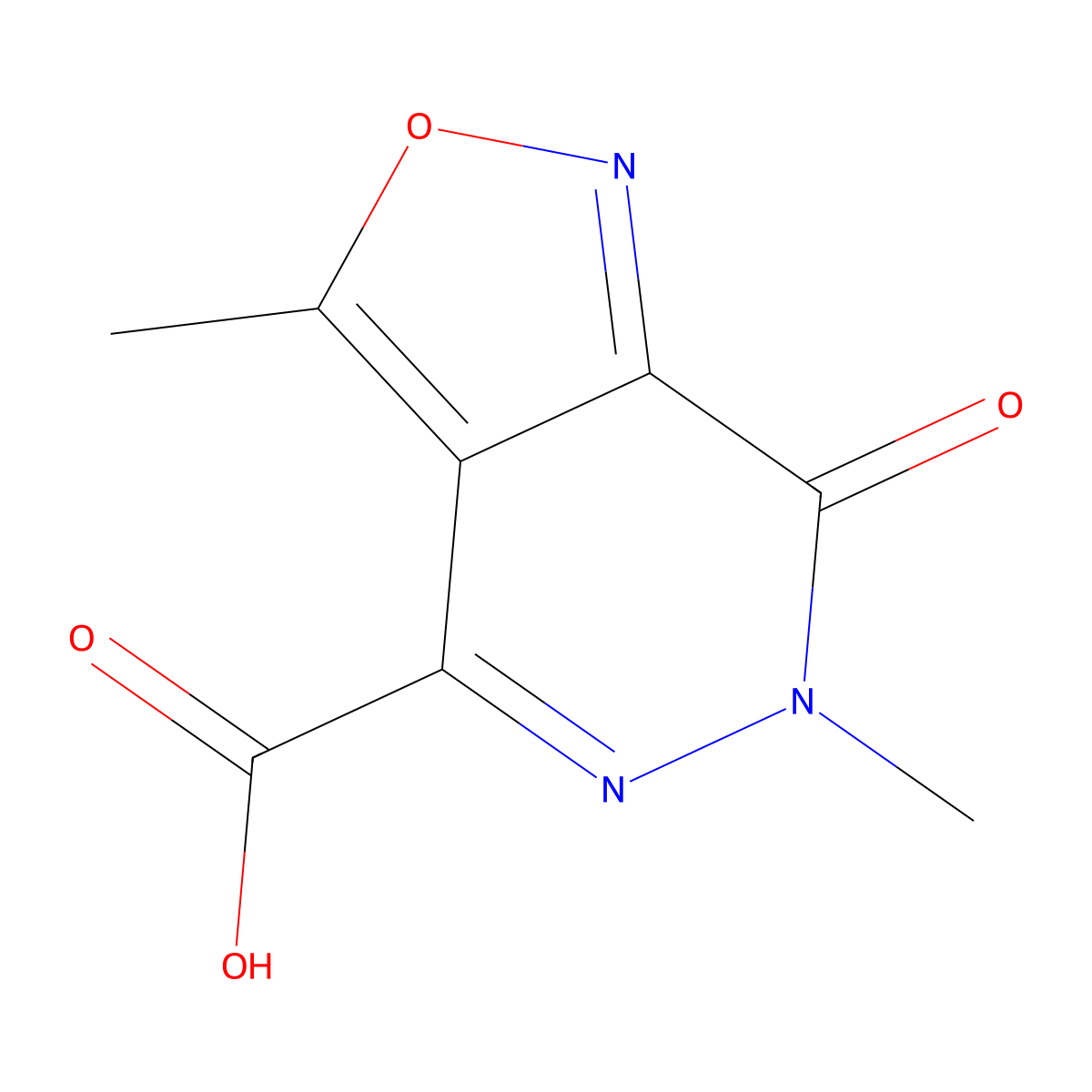 3,6-dimethyl-7-oxo-6H,7H-[1,2]oxazolo[3,4-d]pyridazine-4-carboxylic acid molecular structure, CAS 1249969-05-8