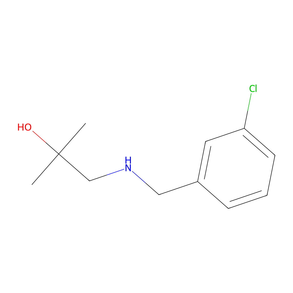 1-{[(3-Chlorophenyl)methyl]amino}-2-methylpropan-2-ol molecular structure, CAS 1249970-44-2