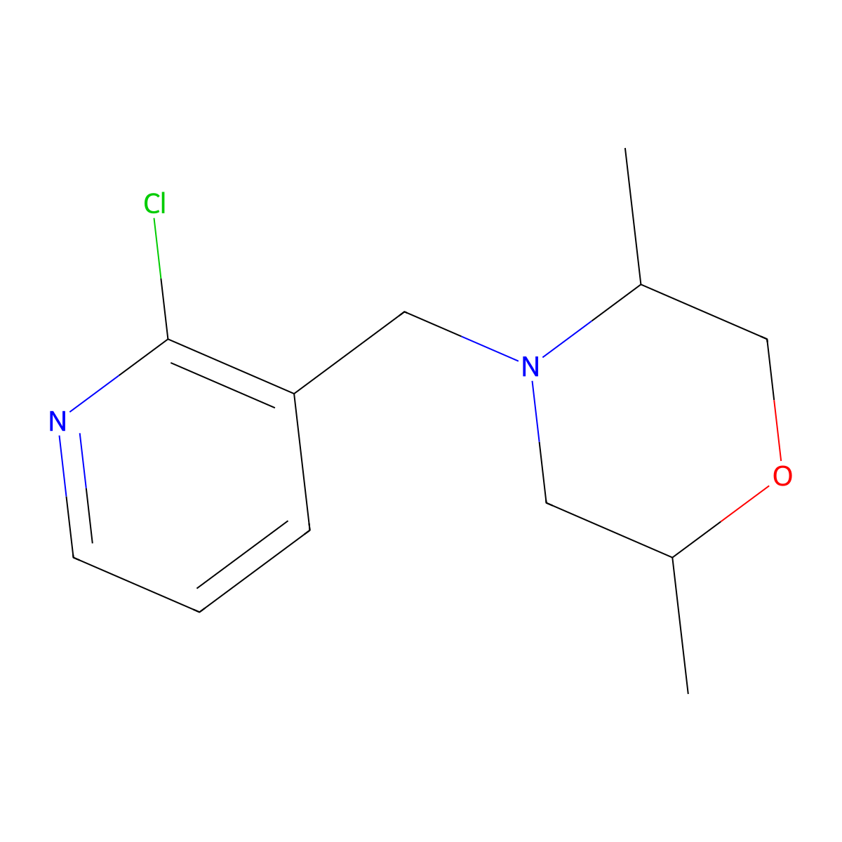 4-((2-Chloropyridin-3-yl)methyl)-2,5-dimethylmorpholine molecular structure, CAS 1249970-98-6
