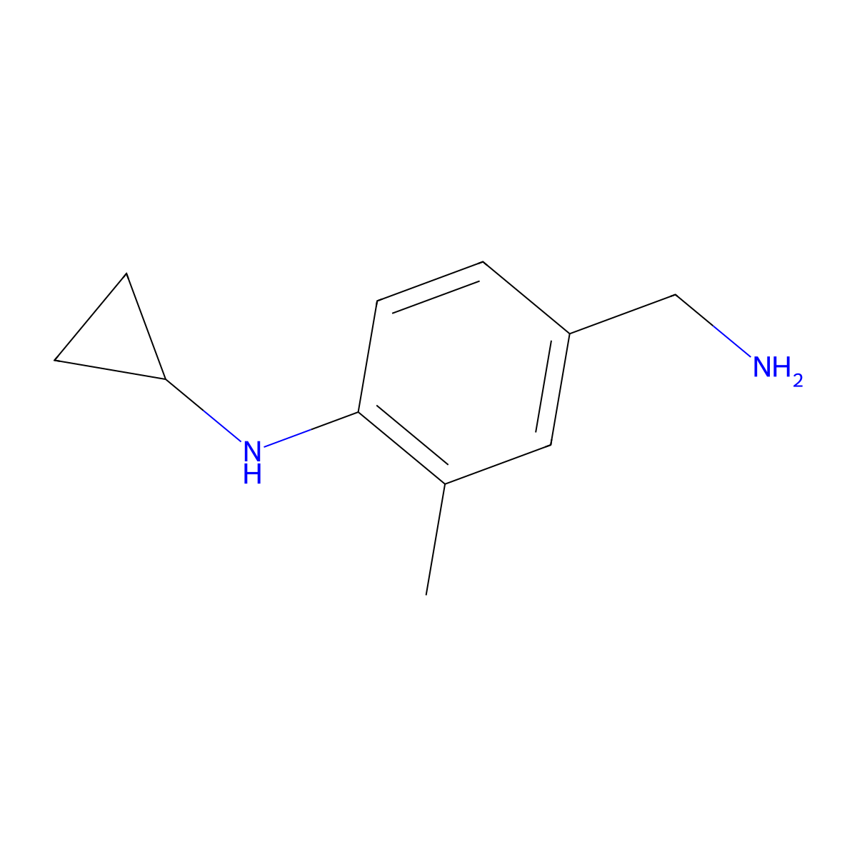 4-(aminomethyl)-N-cyclopropyl-2-methylaniline molecular structure, CAS 1249972-74-4