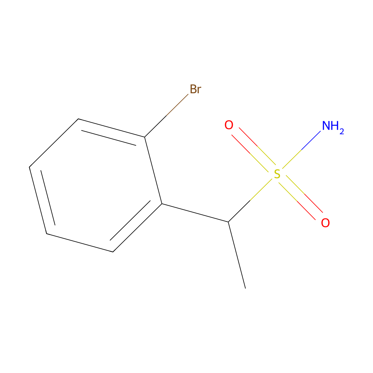 1-(2-Bromophenyl)ethane-1-sulfonamide molecular structure, CAS 1249973-36-1